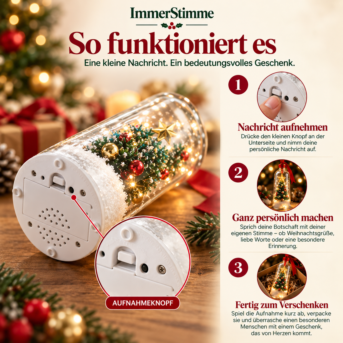Weihnachtskugel mit deiner Stimme